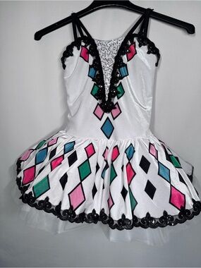 Weissman Harlequinade Ballet Tutu Dance Costume Style 18190 White Velvet Size LC